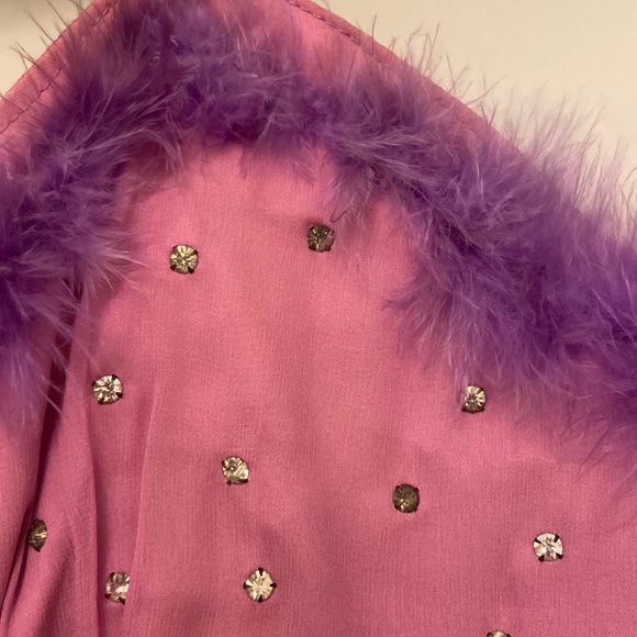 Unique Vintage Marabou Feather & Diamond Dress - Picture 9 of 10